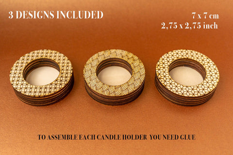 Candle Holders Deco Vector file for Laser Cutter. SVG MaramadeLaser 