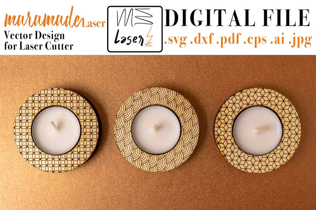 Candle Holders Deco Vector file for Laser Cutter. SVG MaramadeLaser 