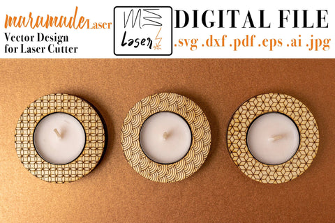 Candle Holders Deco Vector file for Laser Cutter. SVG MaramadeLaser 