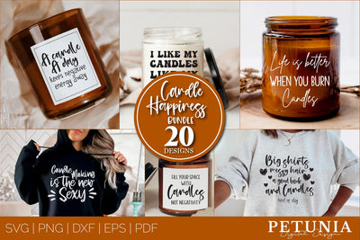Candle Lovers Quotes SVG | Happiness SVG Bundle SVG Petunia Digital Design 