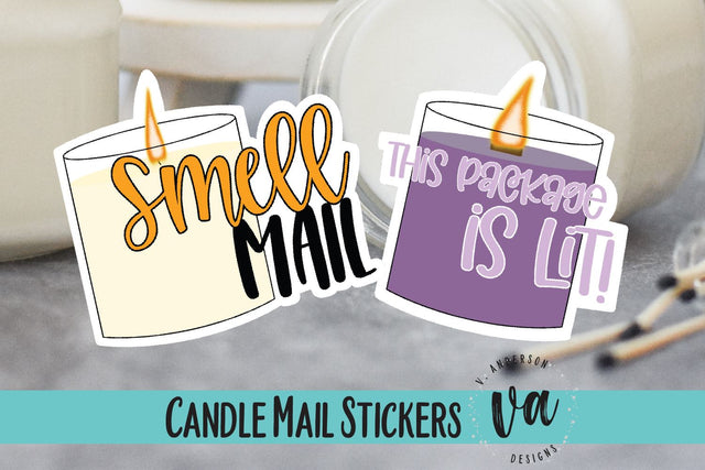 Candle Mail Sticker Bundle PNGs SVG V. Anderson Designs 