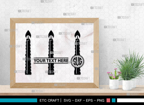 Candle Monogram, Candle Silhouette, Candle SVG, Birthday Candle Svg, Melted Candle Svg, Wax Candle Svg, SB00019 SVG ETC Craft 
