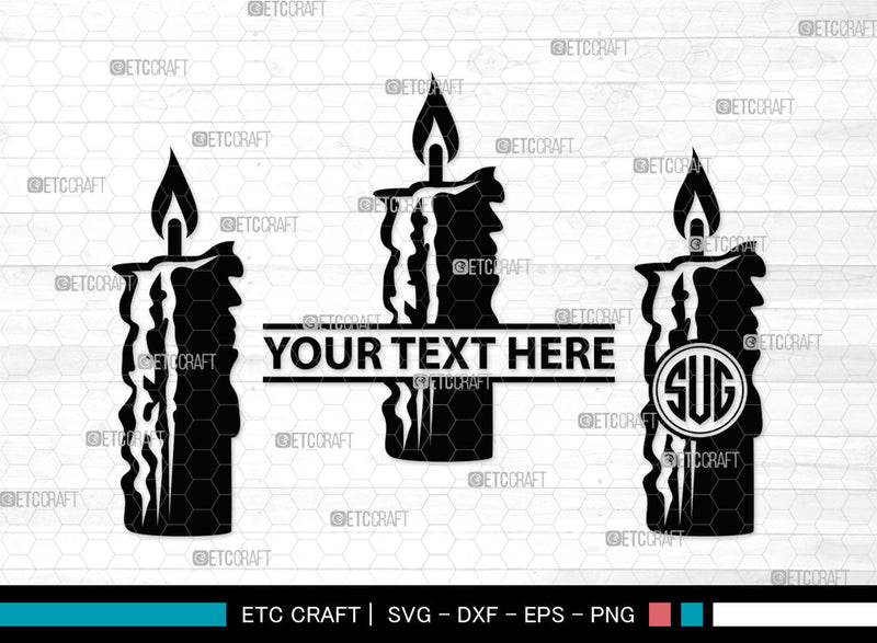 Candle Monogram, Candle Silhouette, Candle SVG, Birthday Candle Svg, Melted Candle Svg, Wax Candle Svg, SB00019 SVG ETC Craft 