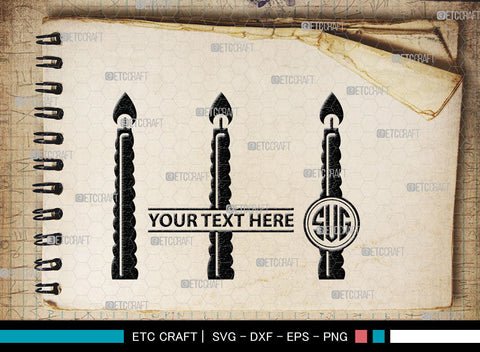 Candle Monogram, Candle Silhouette, Candle SVG, Birthday Candle Svg, Melted Candle Svg, Wax Candle Svg, SB00019 SVG ETC Craft 