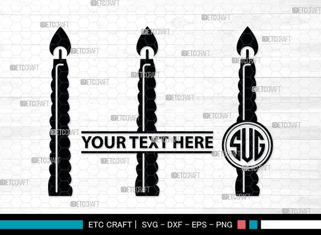 Candle Monogram, Candle Silhouette, Candle SVG, Birthday Candle Svg, Melted Candle Svg, Wax Candle Svg, SB00019 SVG ETC Craft 