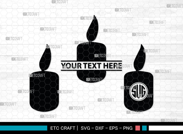 Candle Monogram, Candle Silhouette, Candle SVG, Birthday Candle Svg, Melted Candle Svg, Wax Candle Svg, SB00019 SVG ETC Craft 