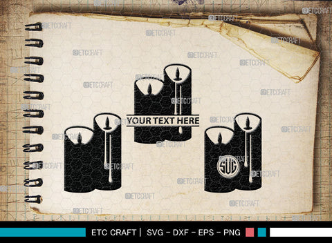 Candle Monogram, Candle Silhouette, Candle SVG, Birthday Candle Svg, Melted Candle Svg, Wax Candle Svg, SB00019 SVG ETC Craft 