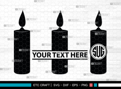 Candle Monogram, Candle Silhouette, Candle SVG, Birthday Candle Svg, Melted Candle Svg, Wax Candle Svg, SB00019 SVG ETC Craft 