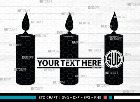 Candle Monogram, Candle Silhouette, Candle SVG, Birthday Candle Svg, Melted Candle Svg, Wax Candle Svg, SB00019 SVG ETC Craft 
