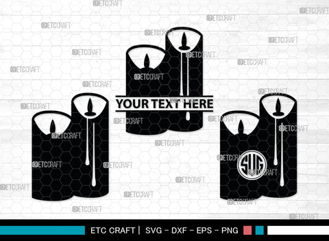 Candle Monogram, Candle Silhouette, Candle SVG, Birthday Candle Svg, Melted Candle Svg, Wax Candle Svg, SB00019 SVG ETC Craft 