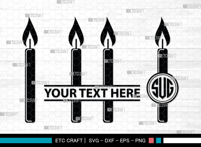 Candle Monogram, Candle Silhouette, Candle SVG, Birthday Candle Svg, Melted Candle Svg, Wax Candle Svg, SB00019 SVG ETC Craft 