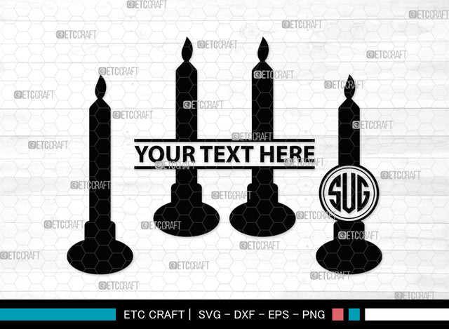 Candle Monogram, Candle Silhouette, Candle SVG, Birthday Candle Svg, Melted Candle Svg, Wax Candle Svg, SB00019 SVG ETC Craft 