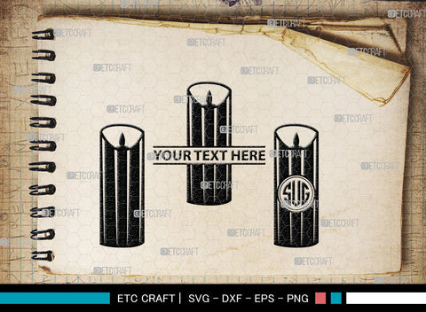 Candle Monogram, Candle Silhouette, Candle SVG, Birthday Candle Svg, Melted Candle Svg, Wax Candle Svg, SB00019 SVG ETC Craft 