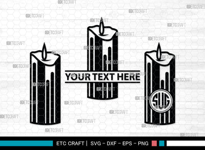 Candle Monogram, Candle Silhouette, Candle SVG, Birthday Candle Svg, Melted Candle Svg, Wax Candle Svg, SB00019 SVG ETC Craft 