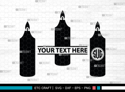 Candle Monogram, Candle Silhouette, Candle SVG, Birthday Candle Svg, Melted Candle Svg, Wax Candle Svg, SB00019 SVG ETC Craft 