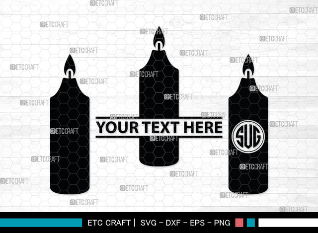 Candle Monogram, Candle Silhouette, Candle SVG, Birthday Candle Svg, Melted Candle Svg, Wax Candle Svg, SB00019 SVG ETC Craft 