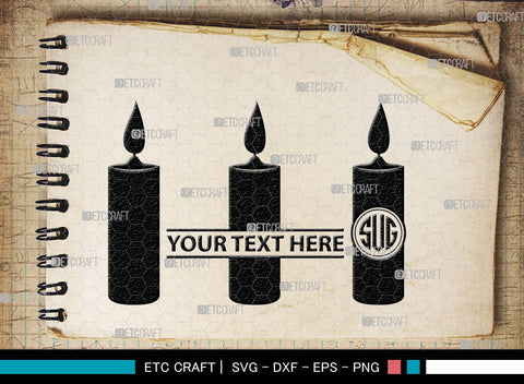 Candle Monogram, Candle Silhouette, Candle SVG, Birthday Candle Svg, Melted Candle Svg, Wax Candle Svg, SB00019 SVG ETC Craft 