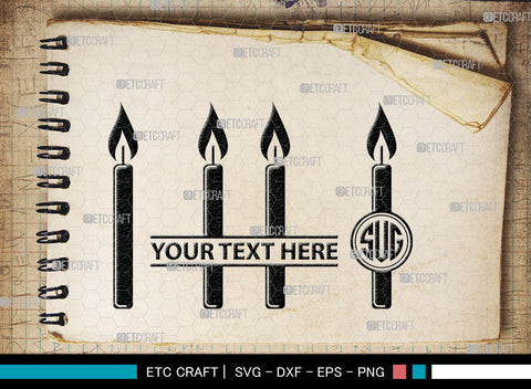 Candle Monogram, Candle Silhouette, Candle SVG, Birthday Candle Svg, Melted Candle Svg, Wax Candle Svg, SB00019 SVG ETC Craft 