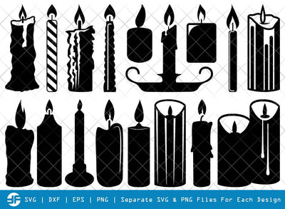 Candle SVG Cut Files | Lighted Candle | Silhouette Bundle SVG ETC Craft 
