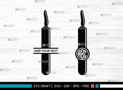 Candle SVG Monogram, Birthday Candles Svg, Wax Candle Svg, Melting Candle Svg, Christmas Candle Svg, Split Monogram Svg SVG ETC Craft 