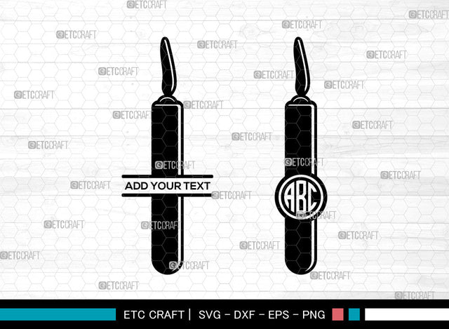 Candle SVG Monogram, Birthday Candles Svg, Wax Candle Svg, Melting Candle Svg, Christmas Candle Svg, Split Monogram Svg SVG ETC Craft 