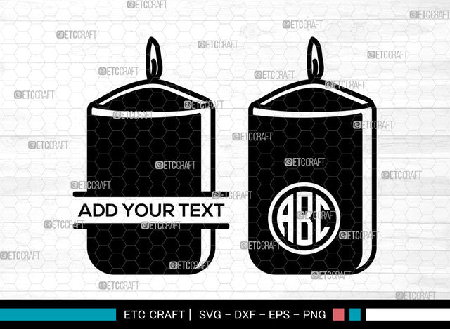 Candle SVG Monogram, Birthday Candles Svg, Wax Candle Svg, Melting Candle Svg, Christmas Candle Svg, Split Monogram Svg SVG ETC Craft 