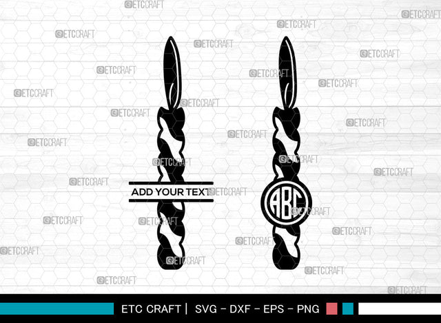 Candle SVG Monogram, Birthday Candles Svg, Wax Candle Svg, Melting Candle Svg, Christmas Candle Svg, Split Monogram Svg SVG ETC Craft 