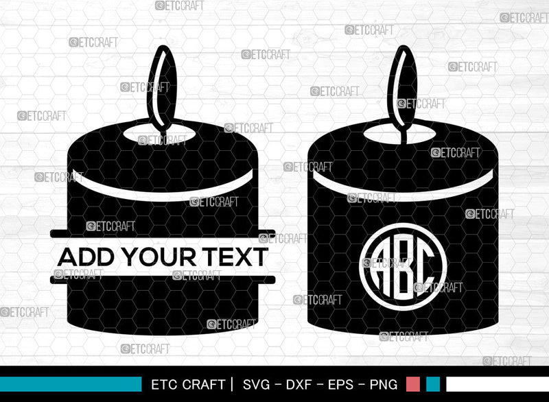 Candle SVG Monogram, Birthday Candles Svg, Wax Candle Svg, Melting Candle Svg, Christmas Candle Svg, Split Monogram Svg SVG ETC Craft 