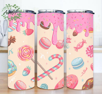 Candy And Cake 20oz Tumbler Wrap, Candy Cane Tumbler Png, Sweet Tumbler Design, Candy Lover Gift, Digital Download Sublimation AdriOP 