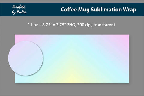 Candy Blue Coffee Mug Sublimation Wrap PNG Sublimation Templates by Pauline 