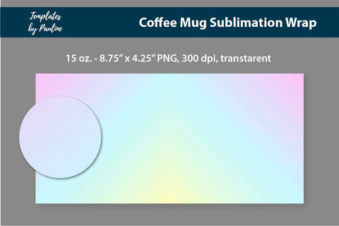 Candy Blue Coffee Mug Sublimation Wrap PNG Sublimation Templates by Pauline 