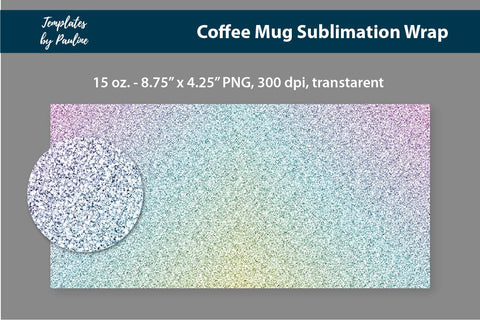Candy Blue Coffee Mug Wrap, Sublimation PNG Sublimation Templates by Pauline 