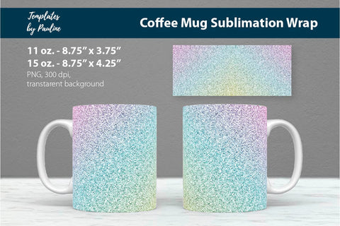 Candy Blue Coffee Mug Wrap, Sublimation PNG Sublimation Templates by Pauline 