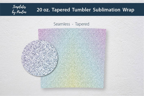 Candy Blue Ombre & Glitter Seamless 20 oz Skinny Tumbler Sublimation Wraps Sublimation Templates by Pauline 