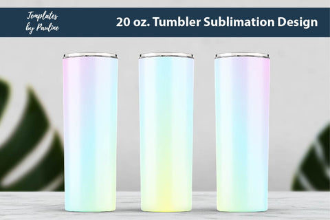 Candy Blue Ombre Seamless 20 oz Skinny Tumbler Sublimation Wrap PNG Sublimation Templates by Pauline 