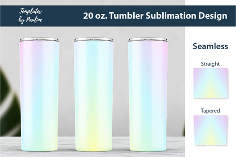 Candy Blue Ombre Seamless 20 oz Skinny Tumbler Sublimation Wrap PNG Sublimation Templates by Pauline 