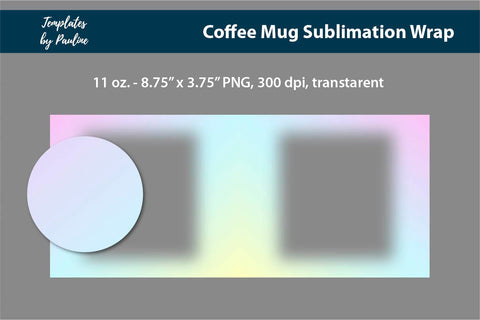 Candy Blue Pink Photo Mug Sublimation Wrap PNG Sublimation Templates by Pauline 