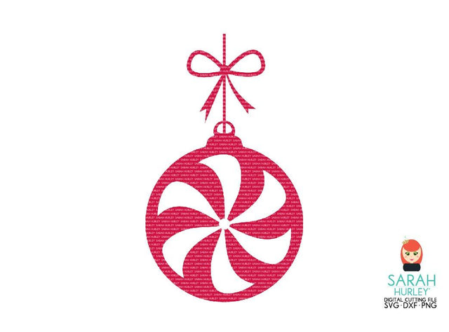 Candy Cane Bauble SVG Sarah Hurley 