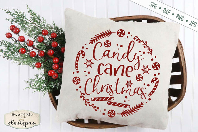 Candy Cane Christmas - Wreath - SVG SVG Ewe-N-Me Designs 