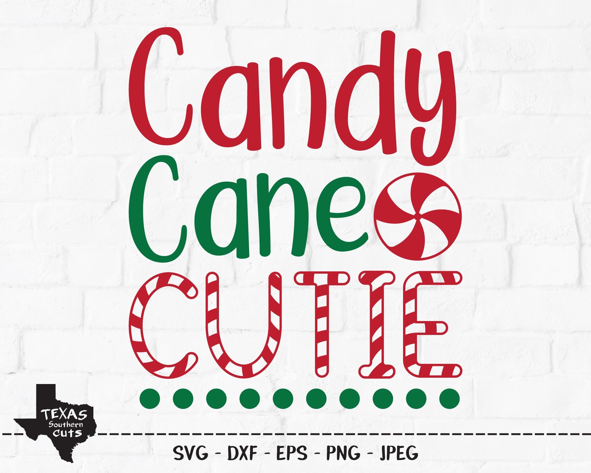 Candy Cane Cutie  Christmas SVG - So Fontsy