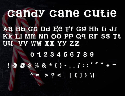 Candy Cane Cutie Font Design Shark 