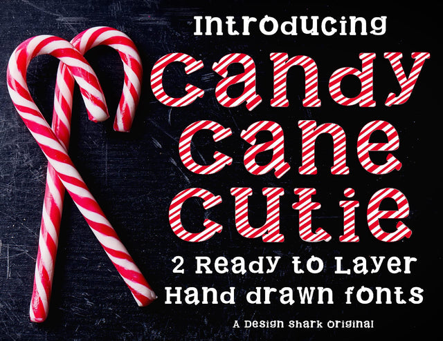 Candy Cane Cutie Font Design Shark