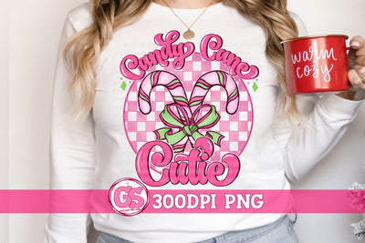 Candy Cane Cutie PNG for Sublimation Retro Christmas Sublimation Greedy Stitches 