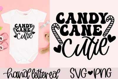 Candy cane cutie svg, baby christmas svg, candy cane svg, kids christmas svg, hand lettered svg, cute christmas svg, christmas baby svg SVG AnitaAlyiaLettering 