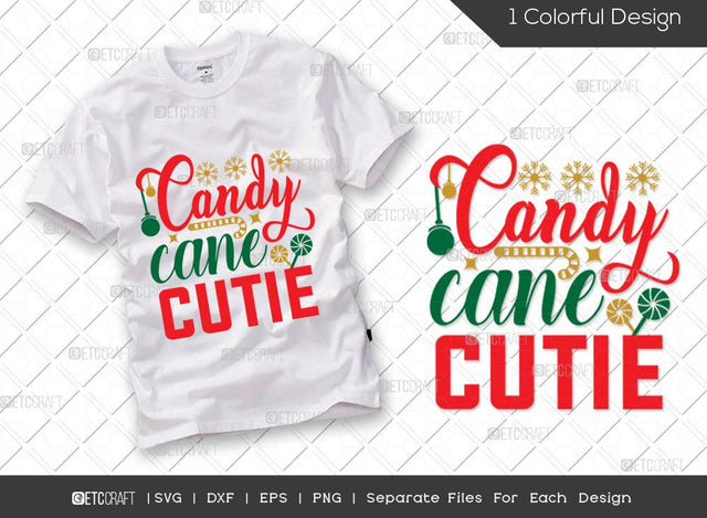 Candy Cane Cutie SVG Cut File | Candy Cane Svg | Santa Svg | Holiday Svg | Winter Svg | Merry Christmas Svg | Christmas T-shirt Design SVG ETC Craft 