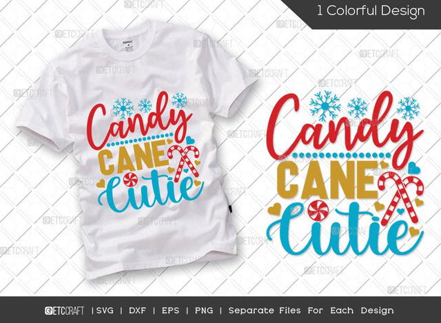 Candy Cane Cutie SVG Cut File | Candy Cane Svg | Santa Svg | Holiday Svg | Winter Svg | Merry Christmas Svg | Christmas T-shirt Design SVG ETC Craft 