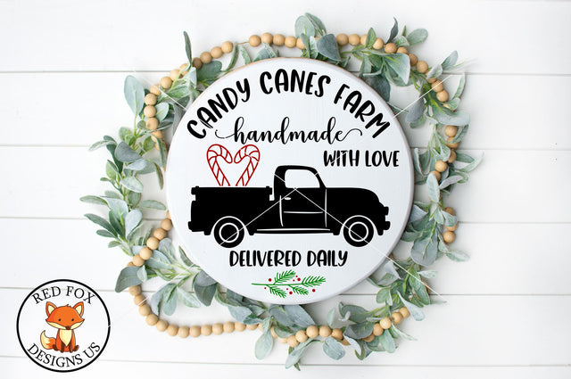 Candy Cane Farm SVG, PNG, DXF, Farmhouse Christmas Design SVG RedFoxDesignsUS 