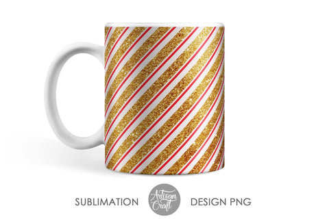 Candy cane mug, 11 oz mug sublimation SVG Artisan Craft SVG 
