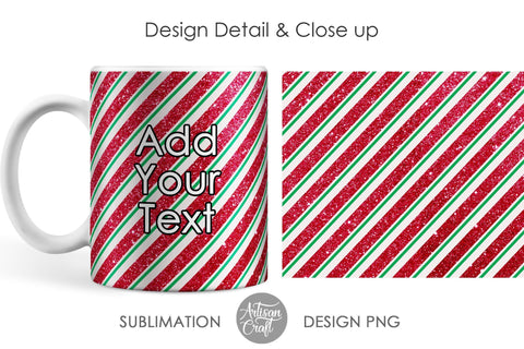 Candy cane mug, 11 oz mug sublimation SVG Artisan Craft SVG 