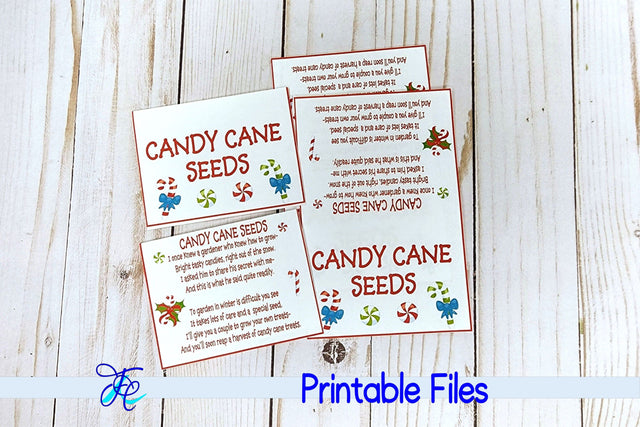 Candy Cane Seeds Bag Topper 3D Paper Family Creations 